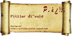Pittler Évald névjegykártya